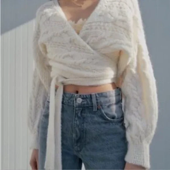 Cropped Sweater Knit Wrap Cardigan Zara Zara Sweaters Zara Nwot